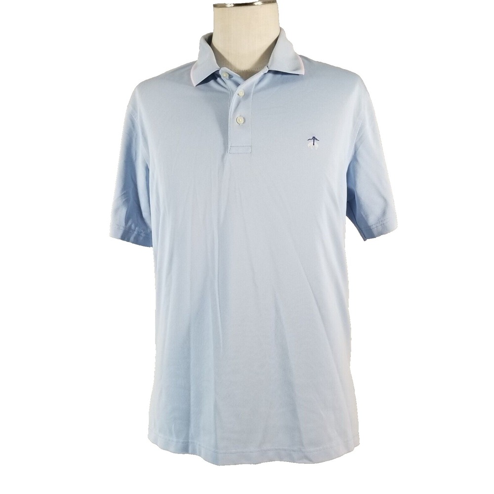 Brooks Brothers polo shirt men's large Blue Dri-Fit Flex stretch preppy sport